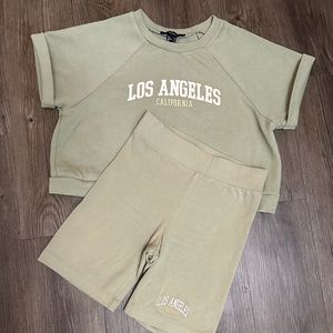 Matching Set, crop top and biker Shorts